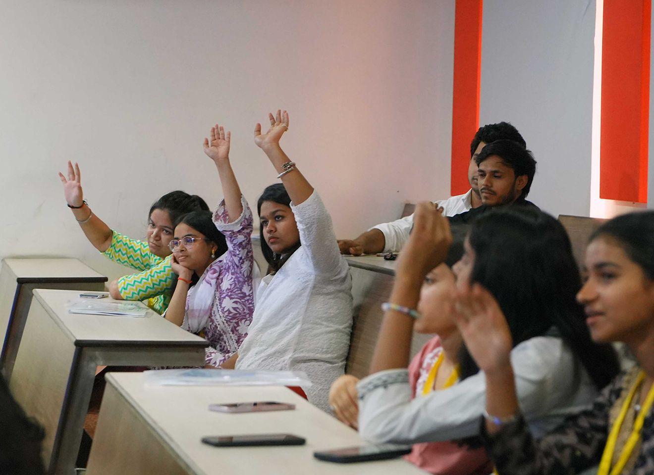 A guest psychologist or academician conducting a seminar or workshop for B.A. Psychology students at KRMU