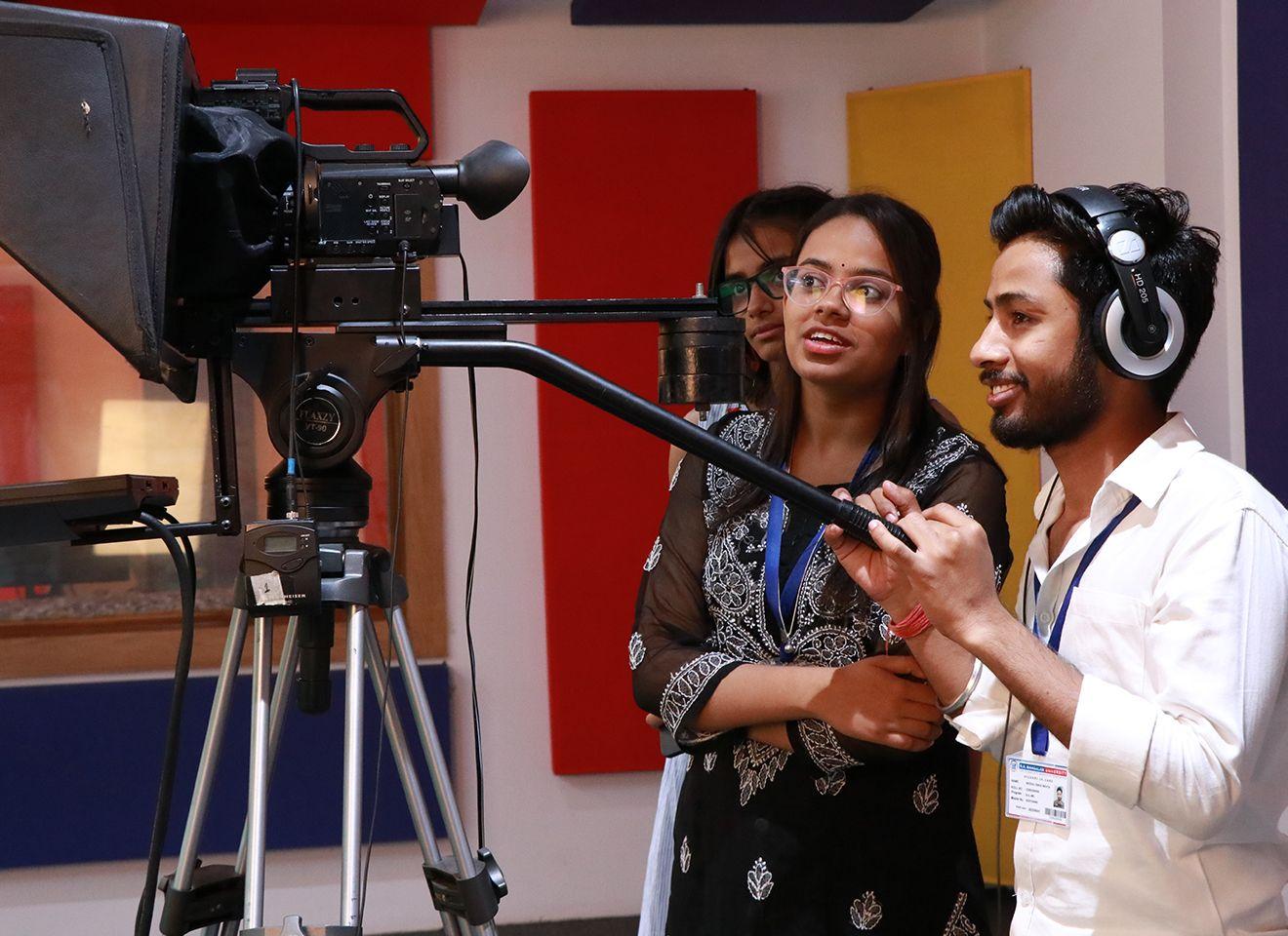 BJMC students during industry visit and workshop with leading media professionals at K.R. Mangalam University