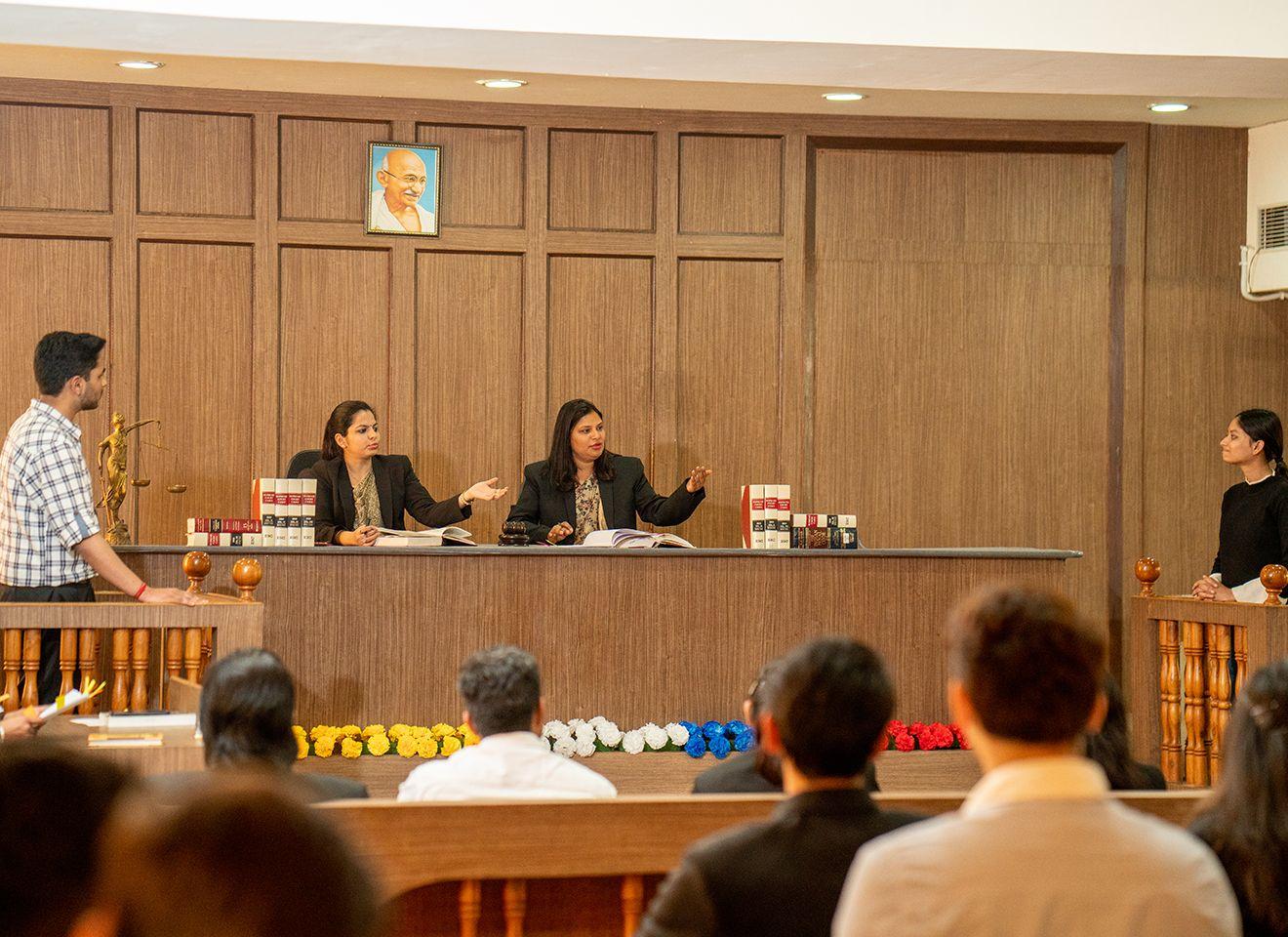 LLM practical legal training through moot courts legal drafting client counselling and advanced simulation exercises at K.R. Mangalam University