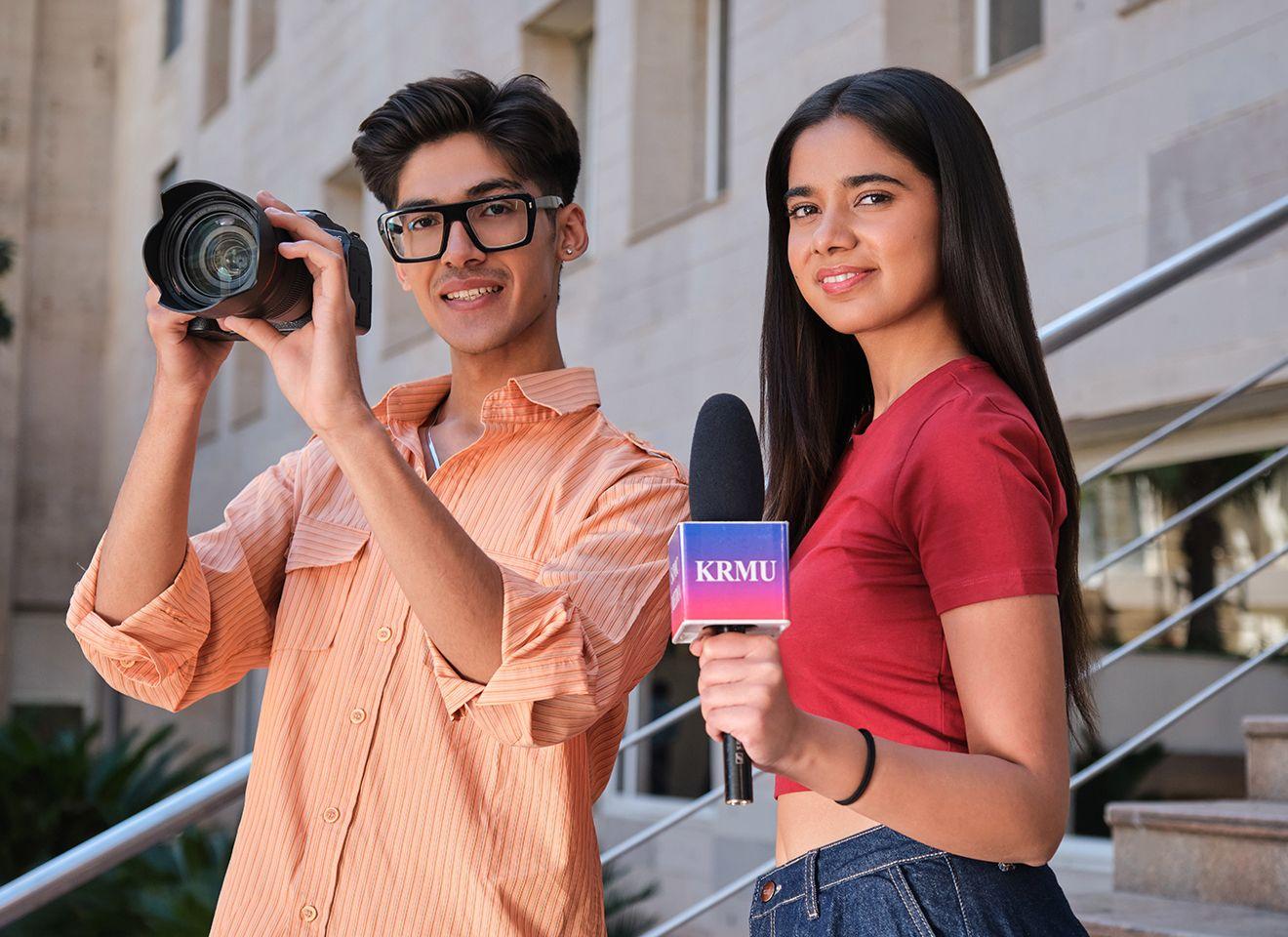 BJMC students gaining 100+ hours hands-on practical training in video production and digital content creation at KRMU