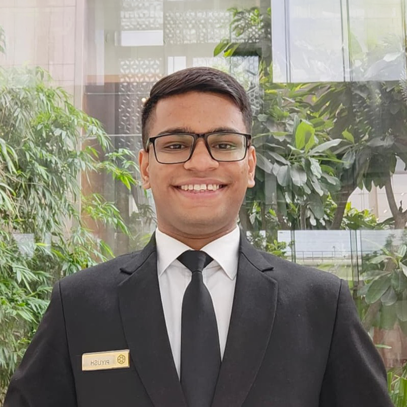 Piyush Gola, BHMCT student at KRMU SOHMCT