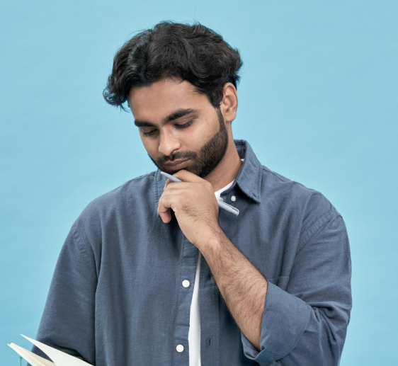 Student thinking about BSc Finance