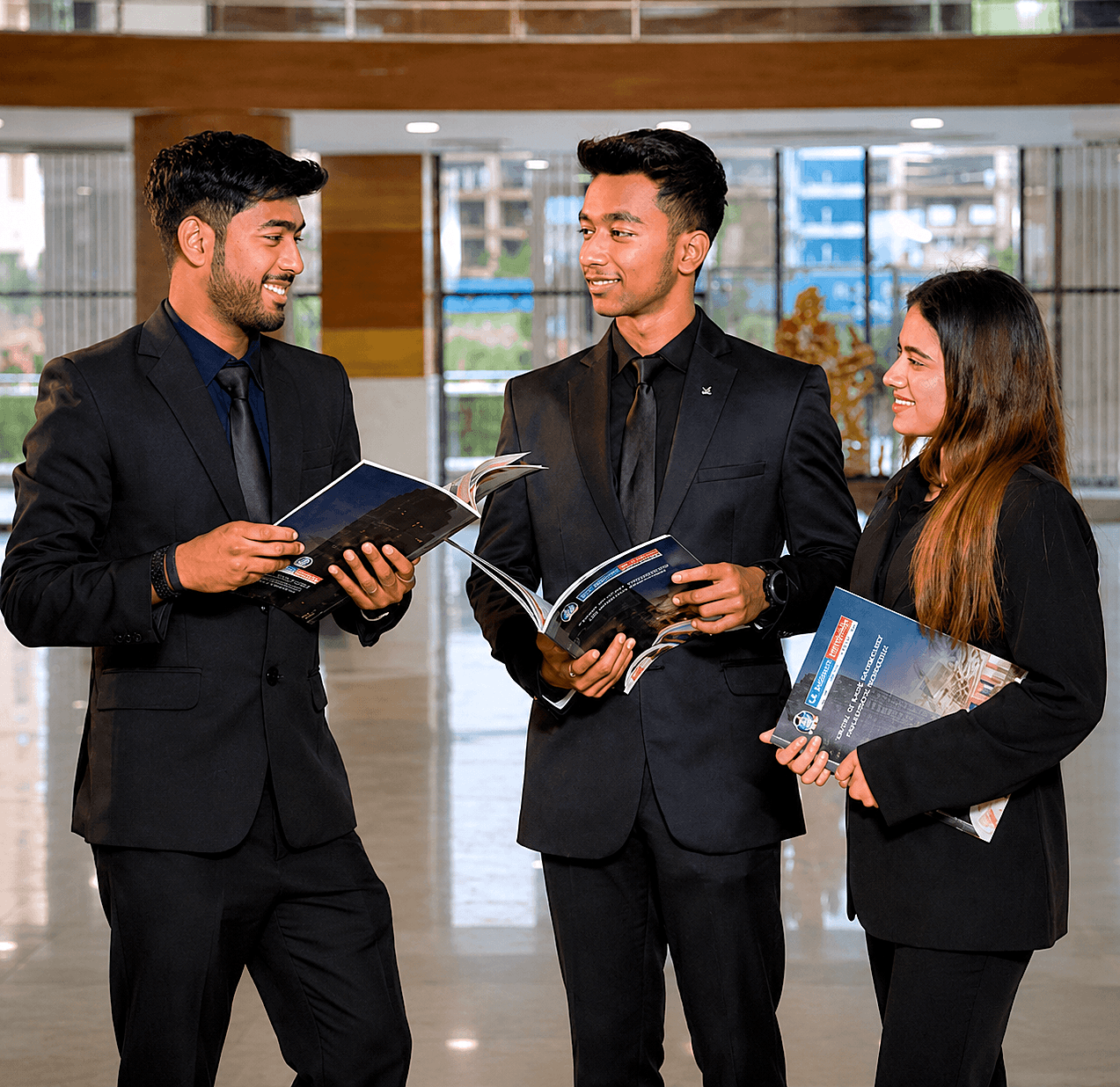 MBA Fintech students discussing career outcomes at K.R. Mangalam University
