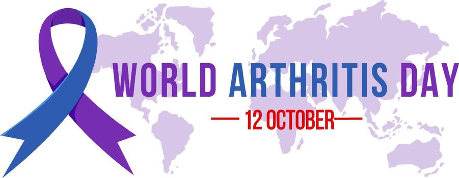 world-arthritis-day-banner-with-purple-ribbon-free-vector